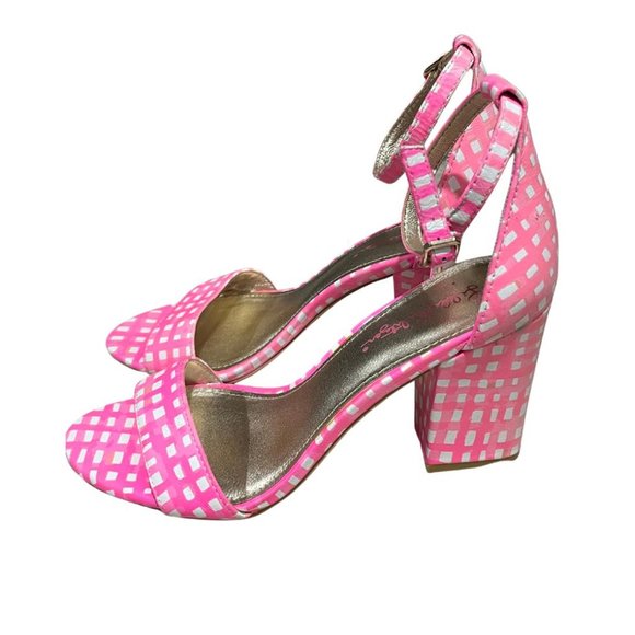 Lilly Pulitzer Shoes - Lilly Pulitzer Amber Lynn Pink Tropics Heeled sandal Size 7